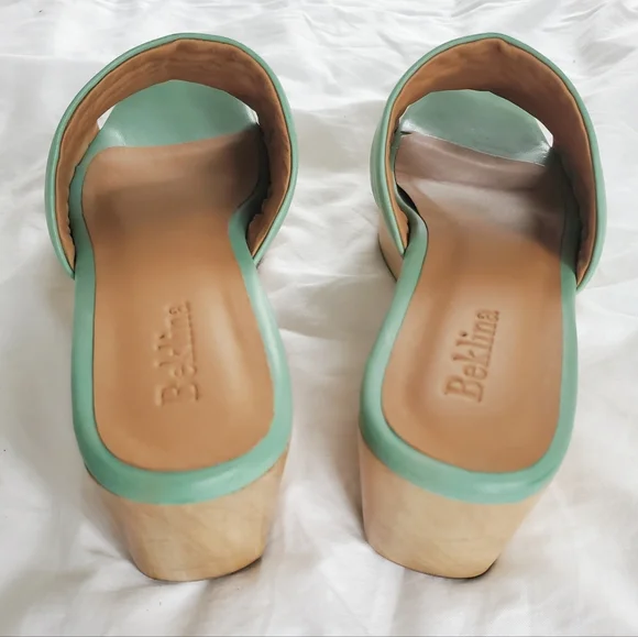 Beklina Mint Ribbed Open-toe Clogs Sandals 10 - Picture 6 of 9